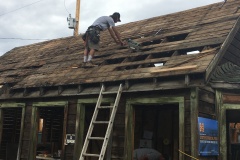 Working the original roof boards 7-19-23